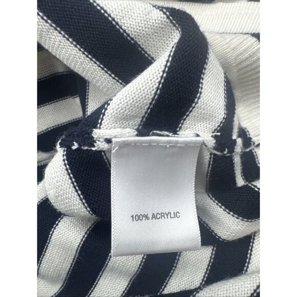 Murano Modern Performance Men’s BLACK IVORY Striped Long Sleeve Sweater Sz XXL - Picture 8 of 11